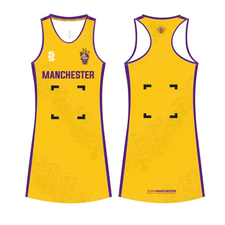 UNIVERSITY OF MANCHESTER NETBALL DRESS - AWAY - YELLOW