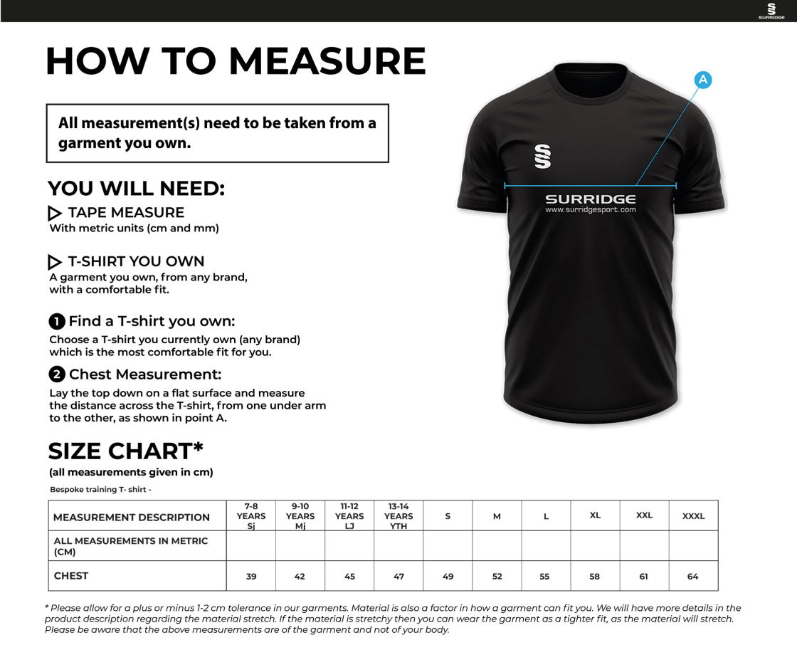 Manchester Rugby Medics - Impact T-Shirt - Unisex Fit - Size Guide