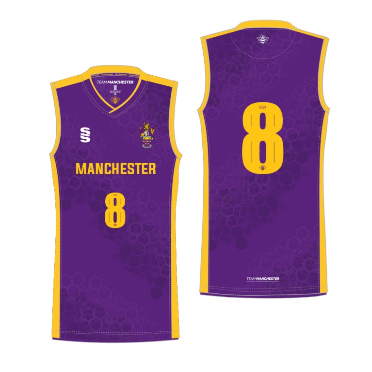 UNIVERSITY OF MANCHESTER BASKETBALL VEST – HOME - PURPLE – MEN’S