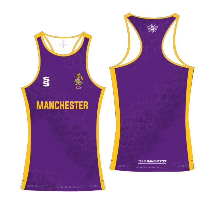 UNIVERSITY OF MANCHESTER ATHLETICS VEST – HOME – PURPLE – WOMEN’S