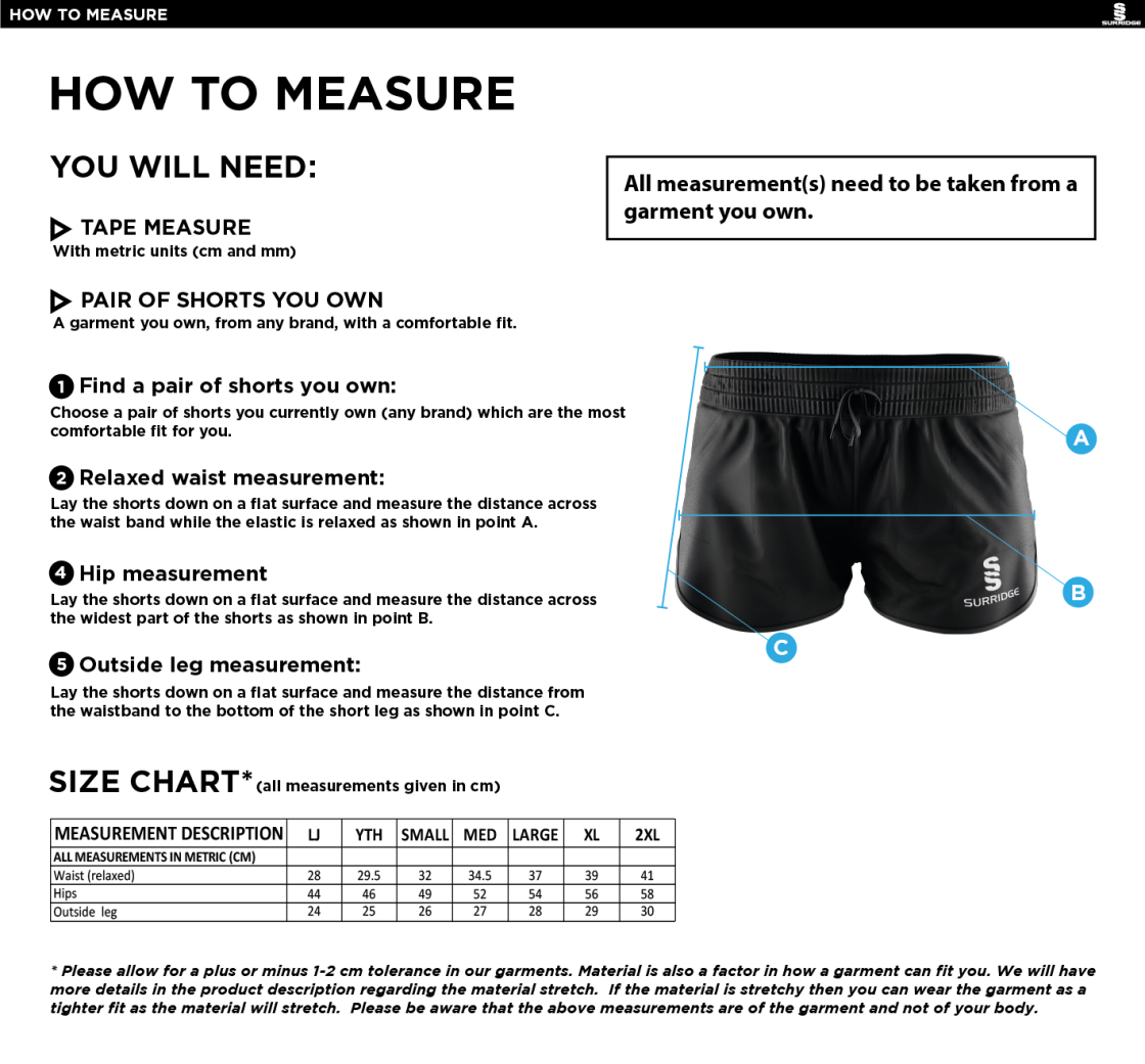 University of Manchester - Dual Active Short - Women's - Size Guide