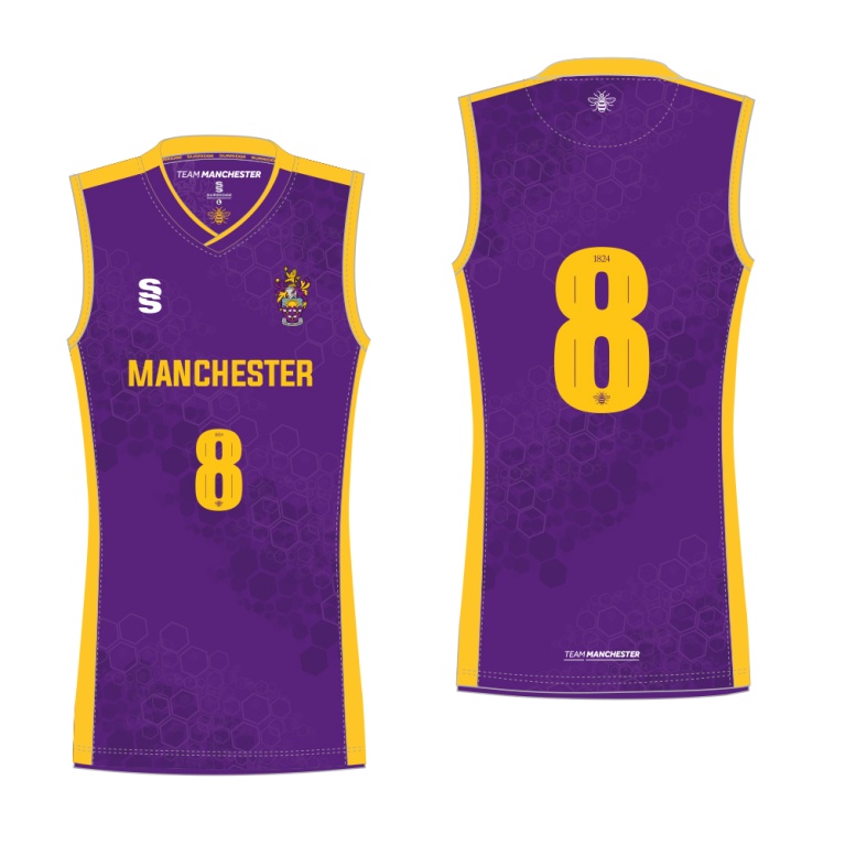 UNIVERSITY OF MANCHESTER BASKETBALL VEST – HOME - PURPLE – WOMEN’S