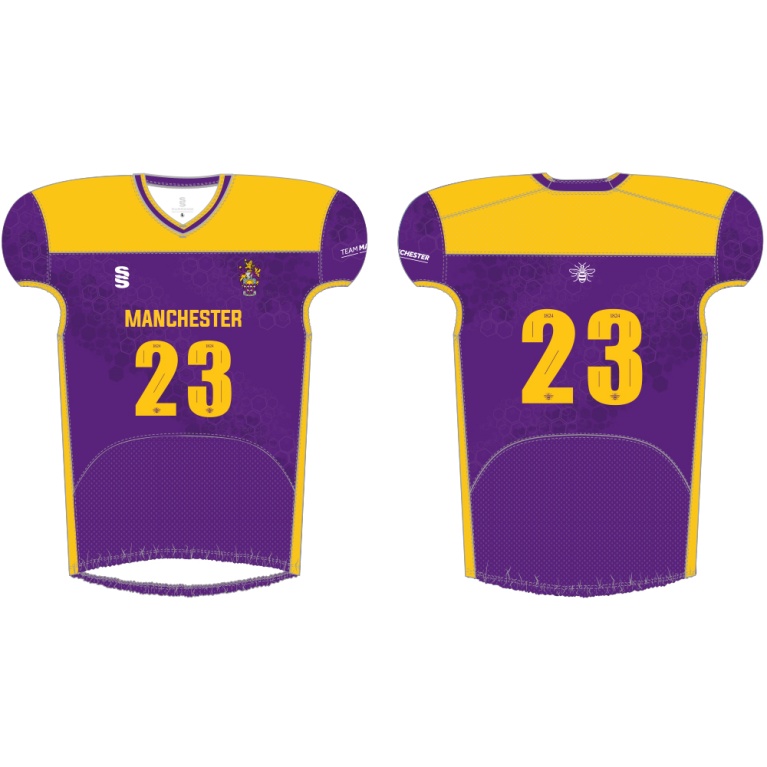 UNIVERSITY OF MANCHESTER AMERICAN FOOTBALL - HOME SHIRT – PURPLE