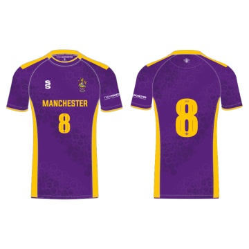 UNIVERSITY OF MANCHESTER KORFBALL SHIRT – PURPLE – MEN’S